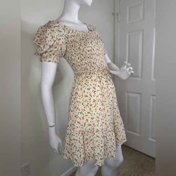 Mine Floral Square Neck Mini Dress Size Medium. #96 - Picture 1 of 9